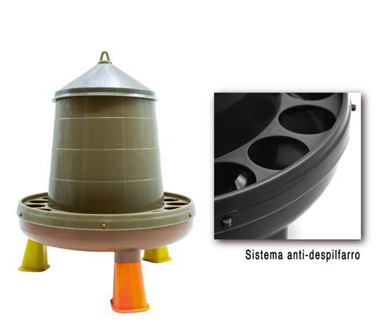 Tolva aves plástico reciclado 