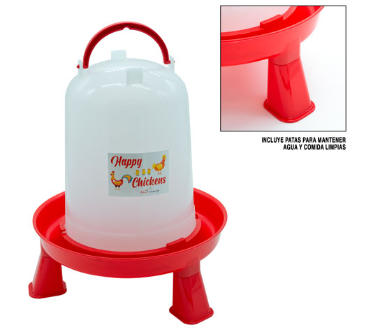 bebedero con patas para gallinas