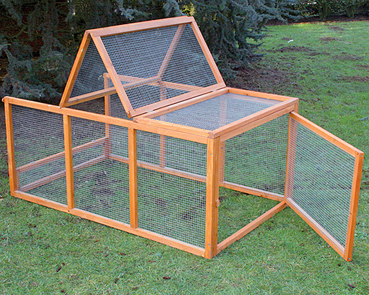 parque para gallinas de madera