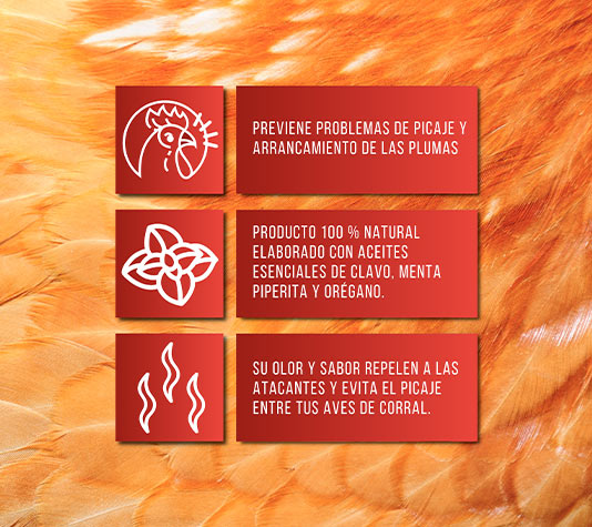 spray para el picaje de gallinas