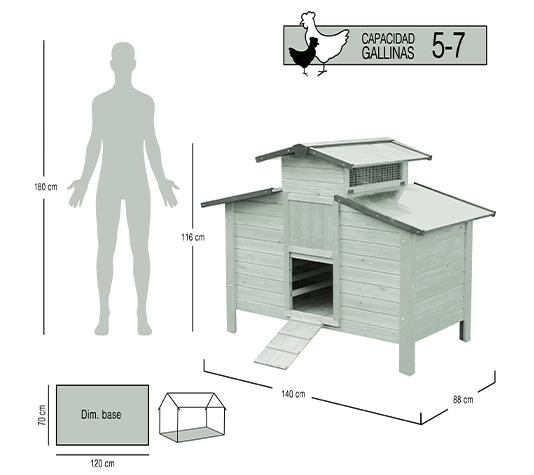 Gallinero de madera ottawa medidas