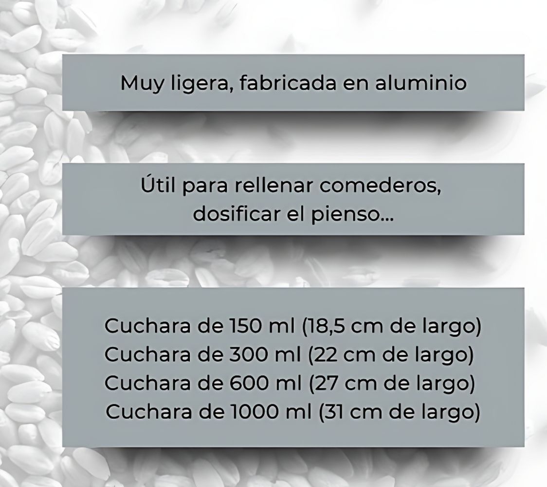 cuchara medidora de pienso	