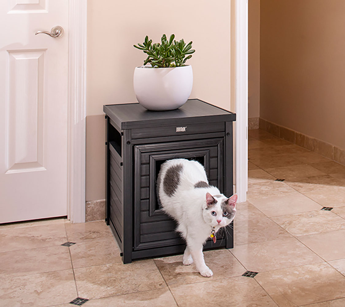 casa arenero para gatos negro