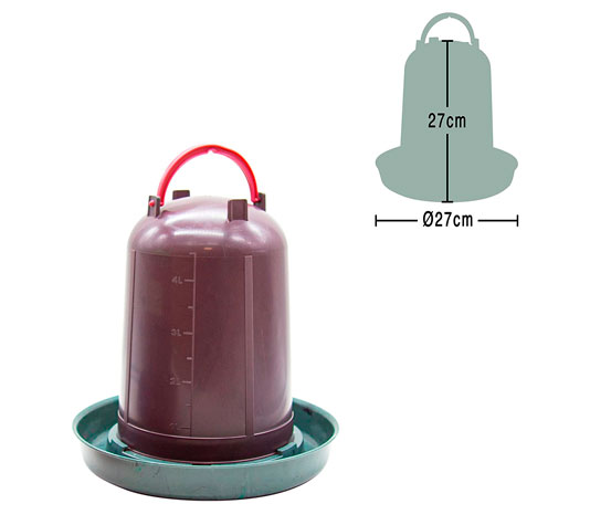 Bebedero para aves de plástico reciclado de 5 litros