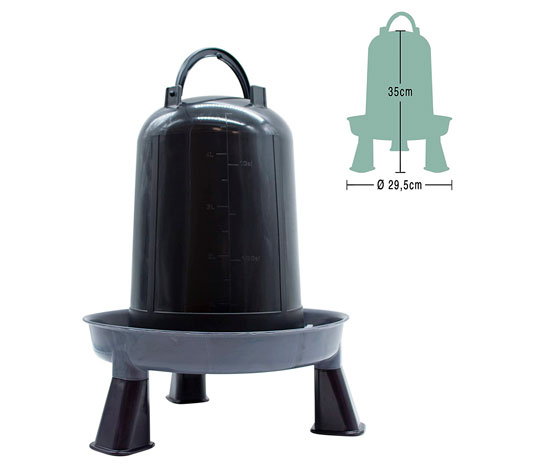 Bebedero para aves de plástico reciclado con patas de 5 litros