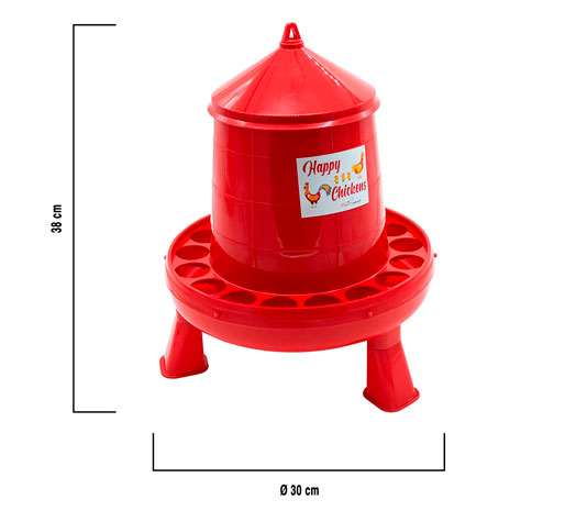 tolva de plastico con patas pequeña para gallinas