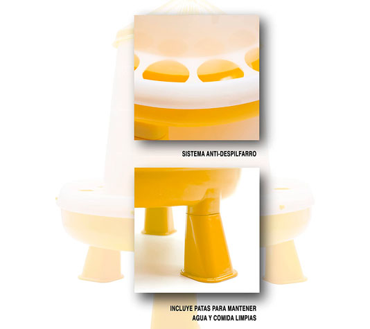 comedero para aves antidespilfarro con patas