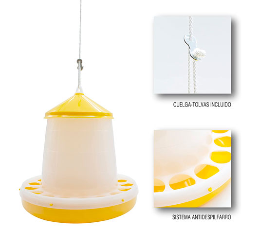 Comedero aves con cuerda para colgar