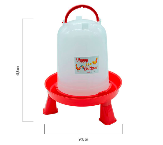 bebedero grande con patas gallinas
