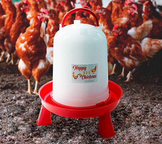 bebedero de plástico para gallinas y aves de corral