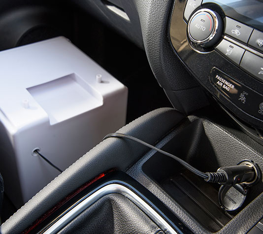 criadora enchufada en coche