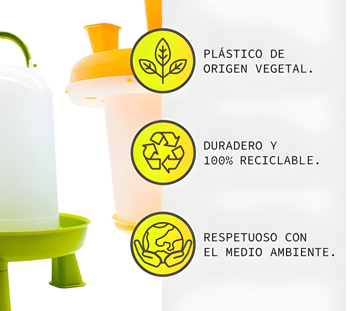 pack comedero y bebedero bío para aves de corral	