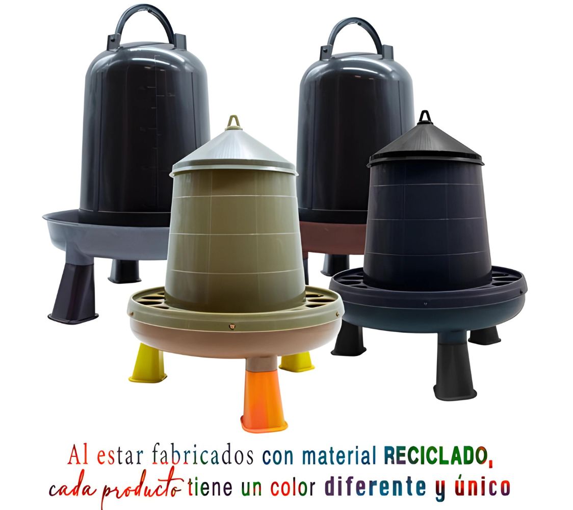pack comedero y bebedero reciclado para gallinero	