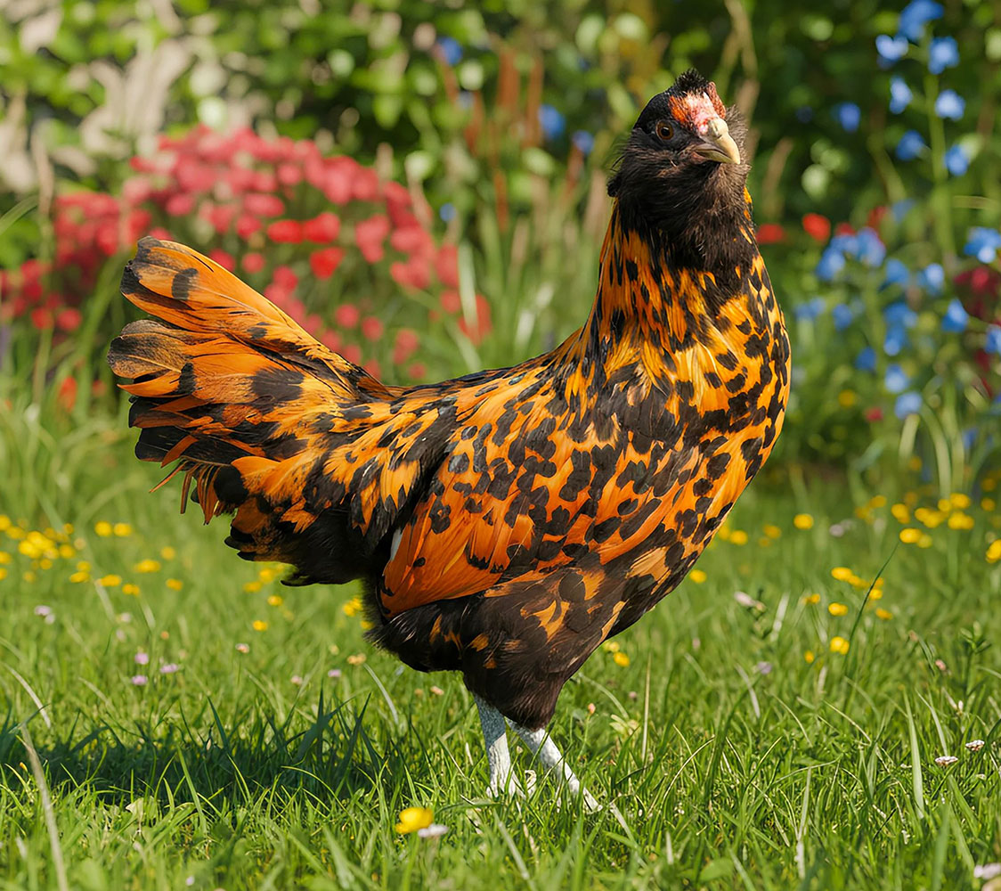 Gallina Holandesa Barbuda dorado