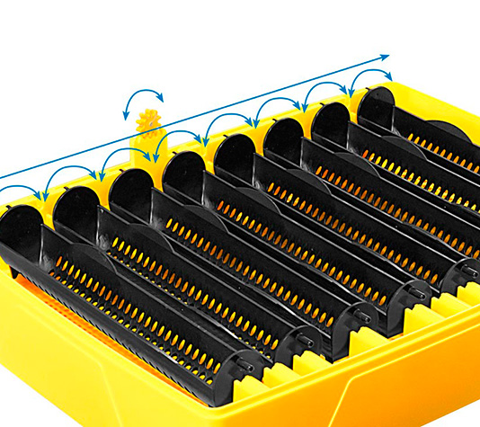 Como funciona el volteo automático de una incubadora de huevos