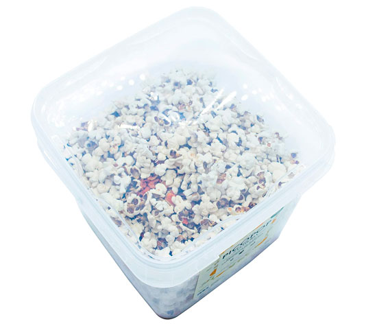 bote de palomitas para gallinas