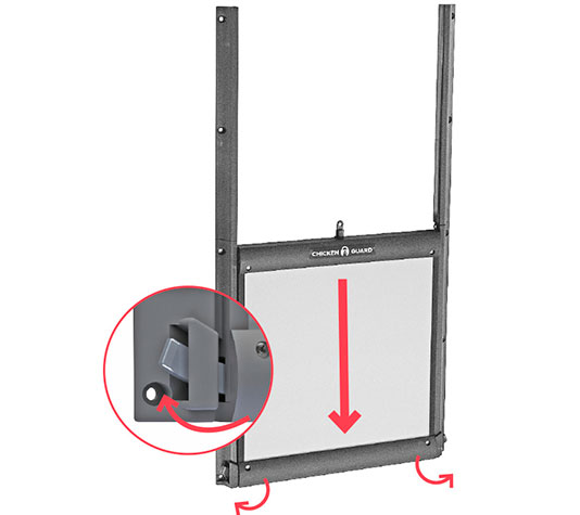 puerta gallinero autobloqueante