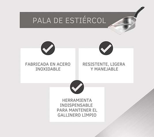 Pala de estiércol robusta recogedor